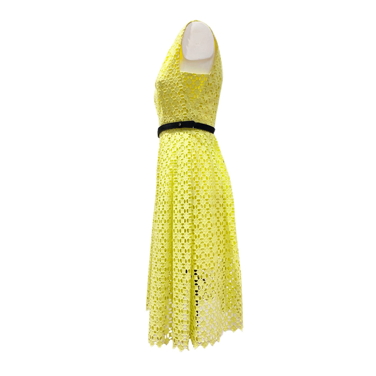 ERDEM yellow sleeveless belted dress  Loop Generation