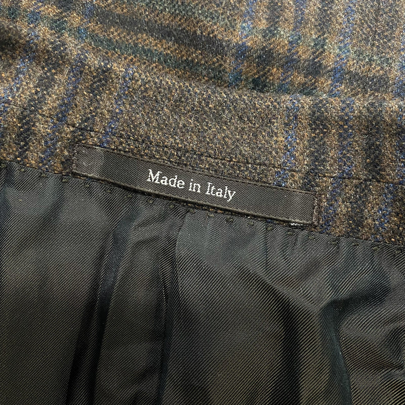 ERMENEGILDO ZEGNA checked brown woolen cashmere jacket