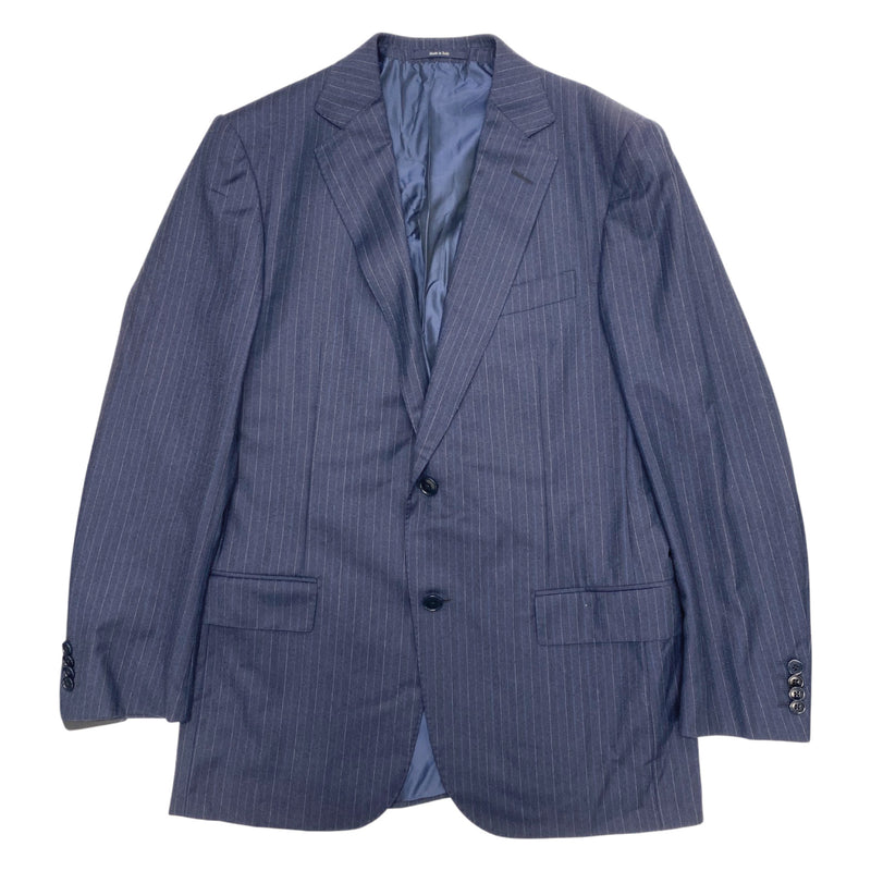 pre-loved ERMENEGILDO ZEGNA striped woolen navy jacket