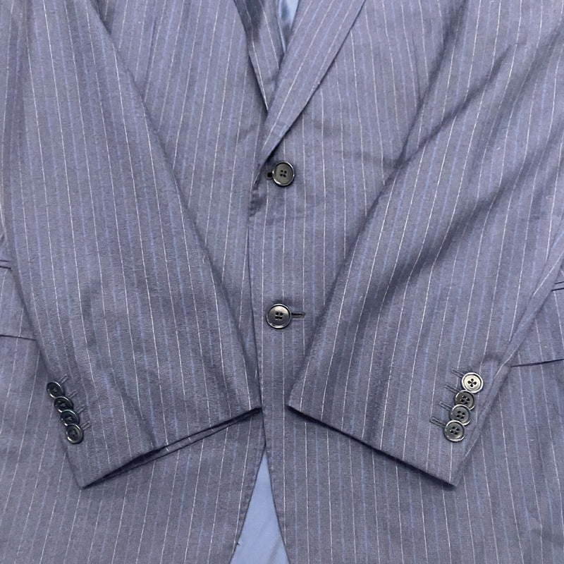 ERMENEGILDO ZEGNA striped woolen navy set of jacket and trousers