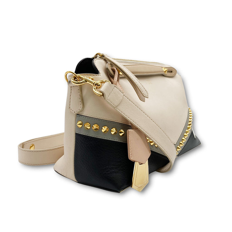 second-hand FENDI multicolour leather handbag