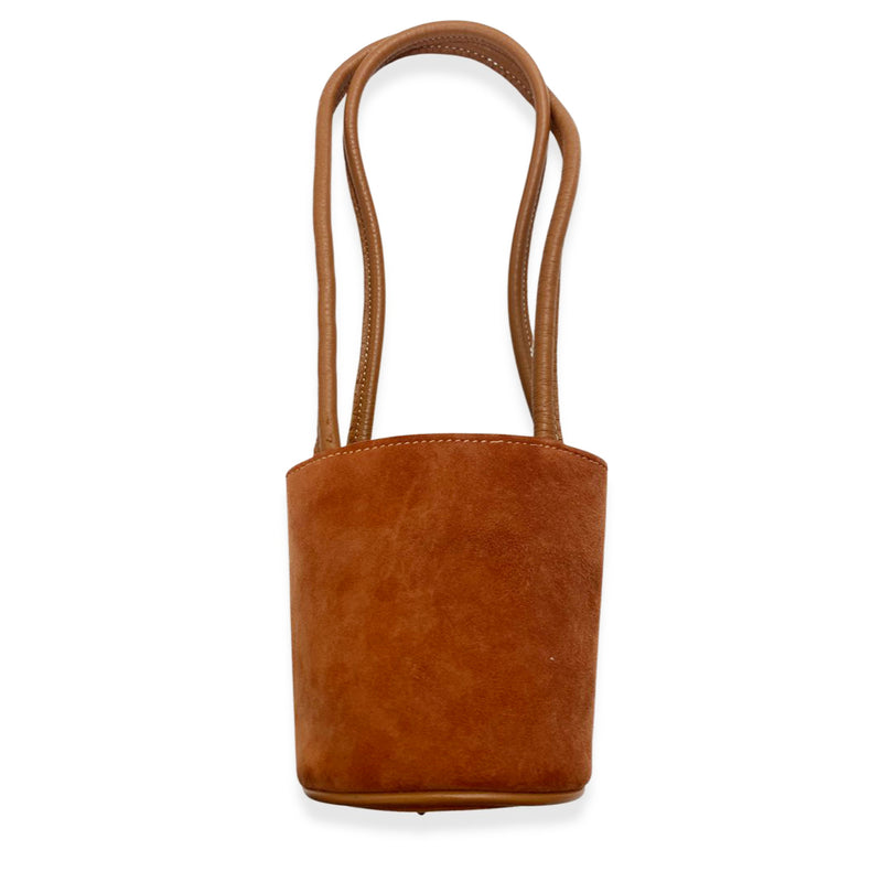 pre-owned FOLKLORE orange and brown suede basket mini bag
