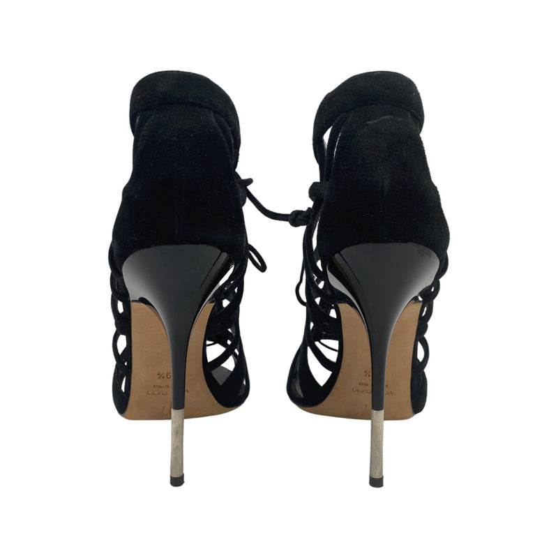 second-hand GIUSEPPE ZANOTTI black suede lace up heels