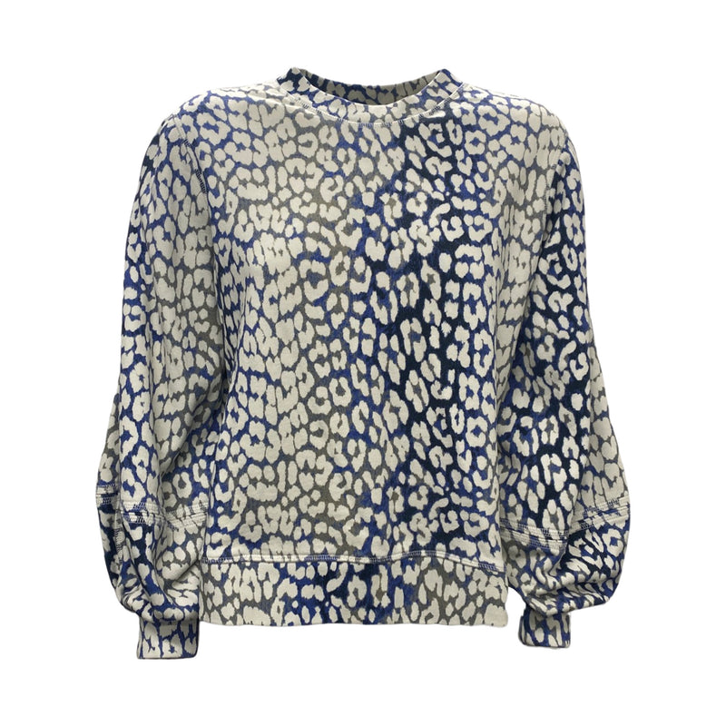 pre-loved GANNI white and blue animal print cotton jumper
