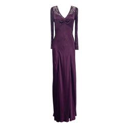 pre-loved GHOST purple viscose lace dress