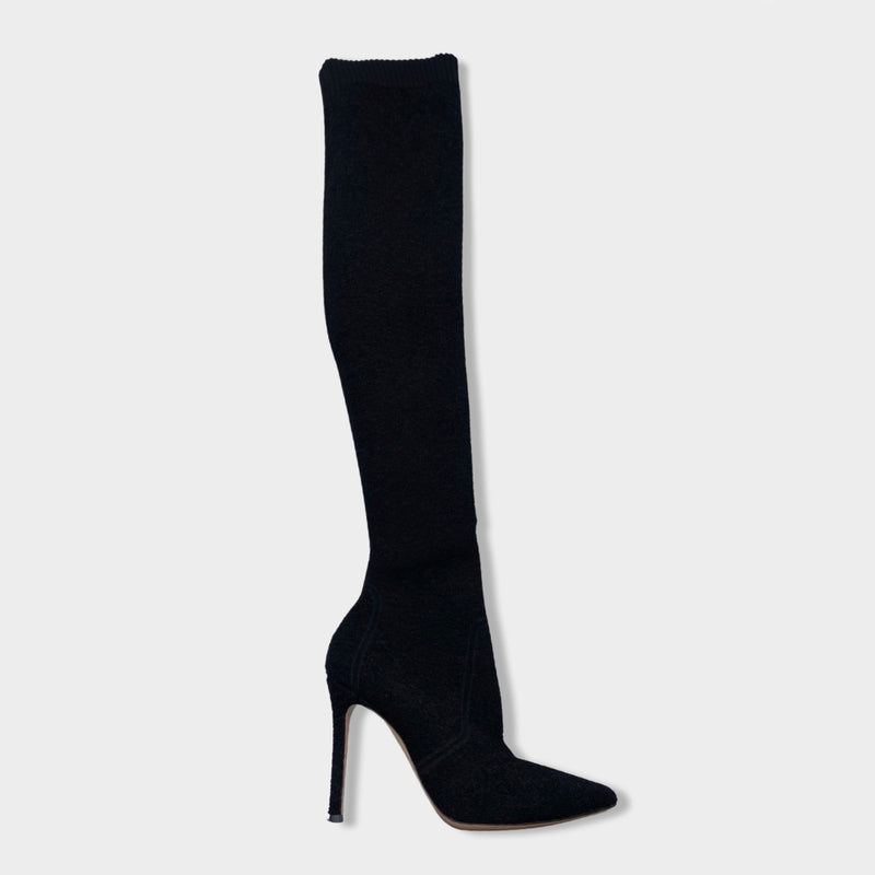 pre-owned GIANVITO ROSSI black high boots | Size EU38 UK5