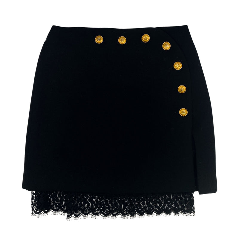 PRE-LOVED GIVENCHY black lace woolen skirt