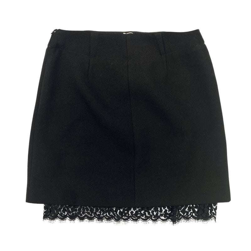 PRE-OWNED GIVENCHY black lace woolen skirt