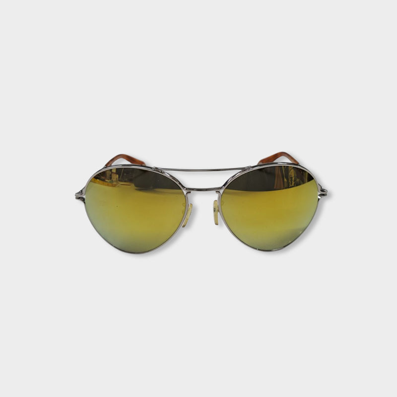 pre-owned GIVENCHY yellow mirrored sunglasses
