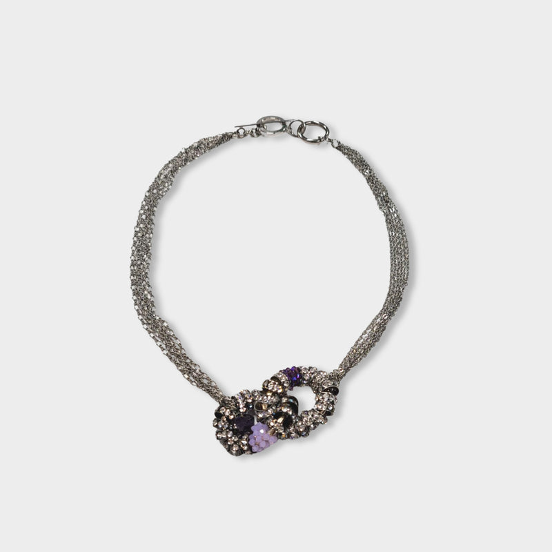 pre-owned GOSHA necklace with purple and clear crystal bead details