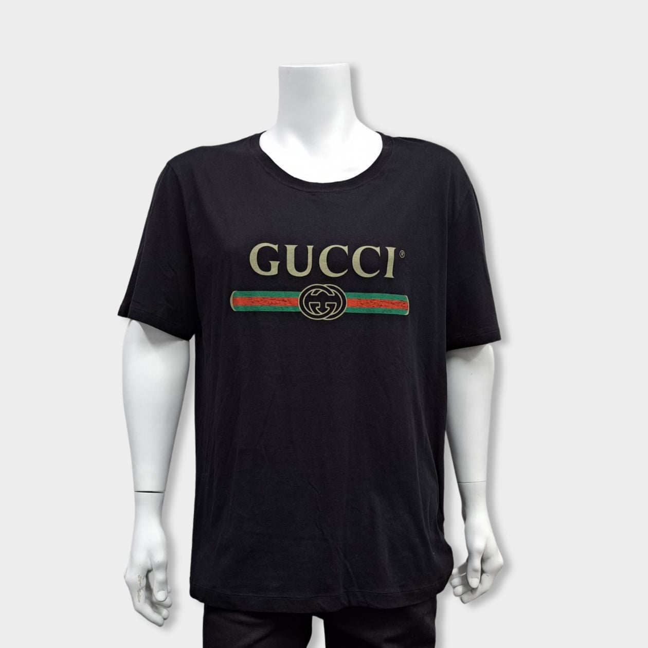 Gucci Logo Washed Print T-shirt Black Men's - US