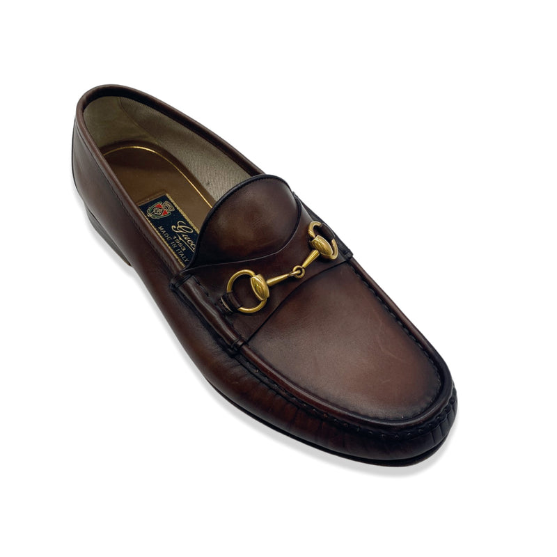 GUCCI brown leather 1953 Horsebit loafers
