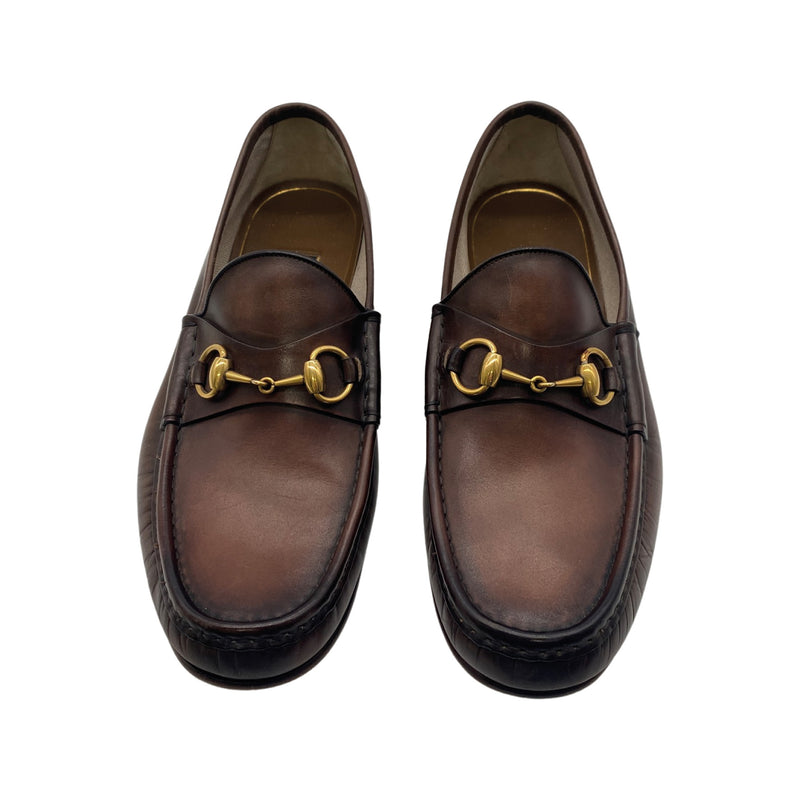 GUCCI brown leather 1953 Horsebit loafers