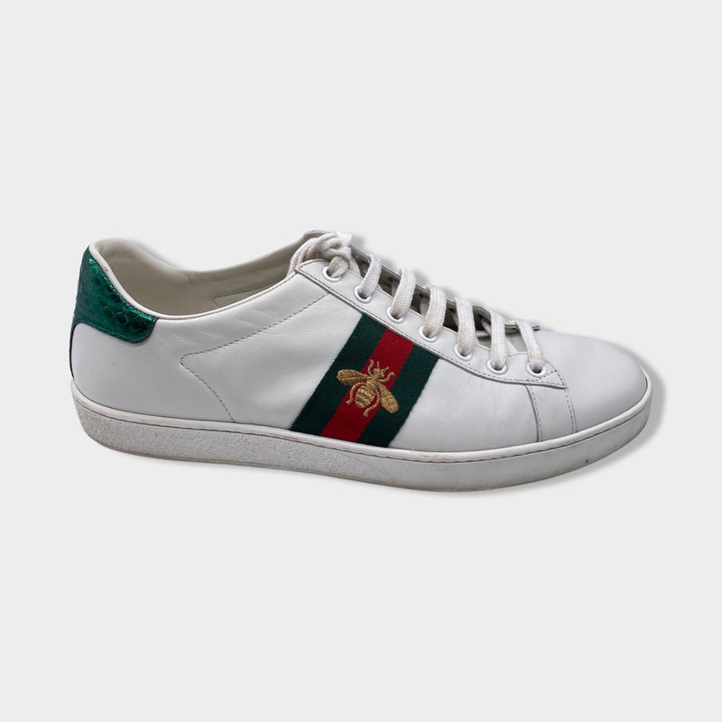 pre-owned GUCCI Women's Ace TRAINERS with bee | Size 39.5