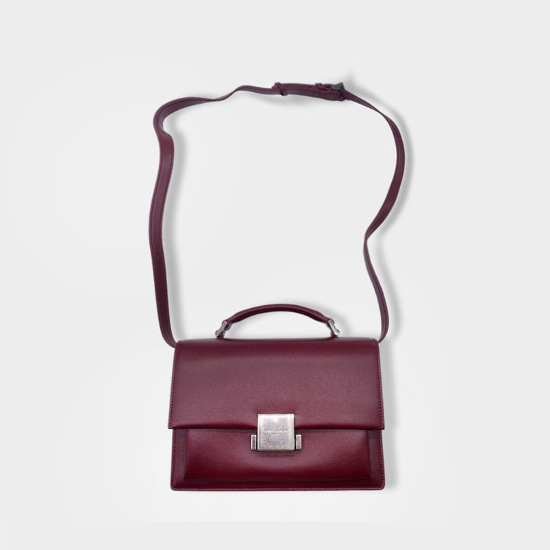 pr-owned SAINT LAURENT burgundy leather High School handbag
