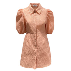 pre-owned HOFMANN peach brocade mini dress | Size EU36pre-