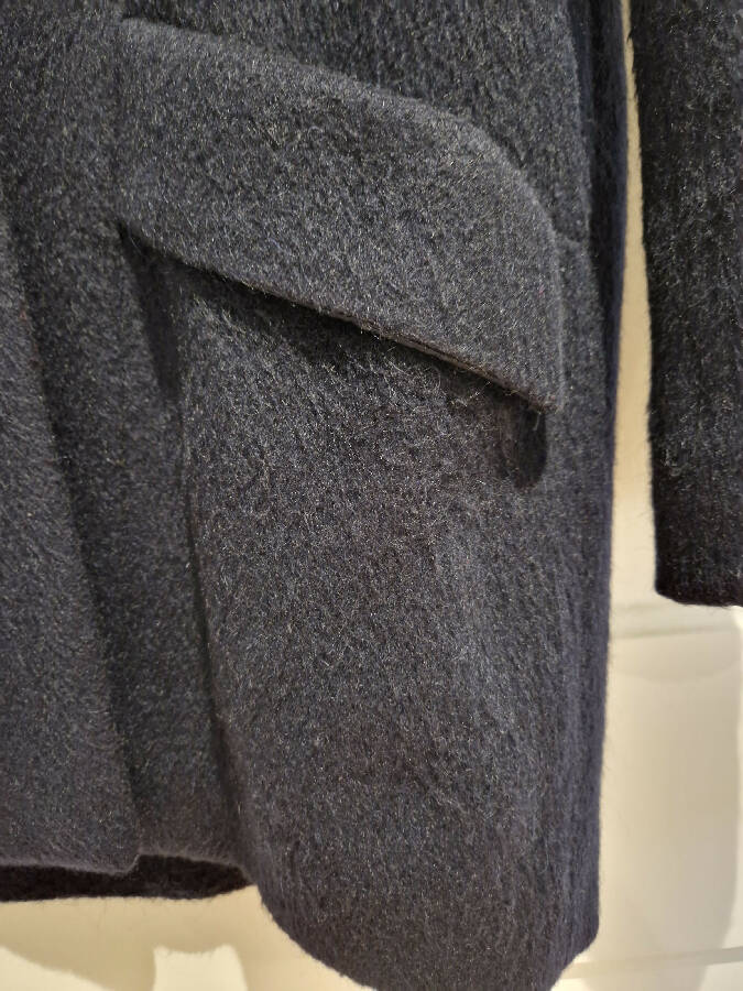 Maje women's navy wool and mohair coat