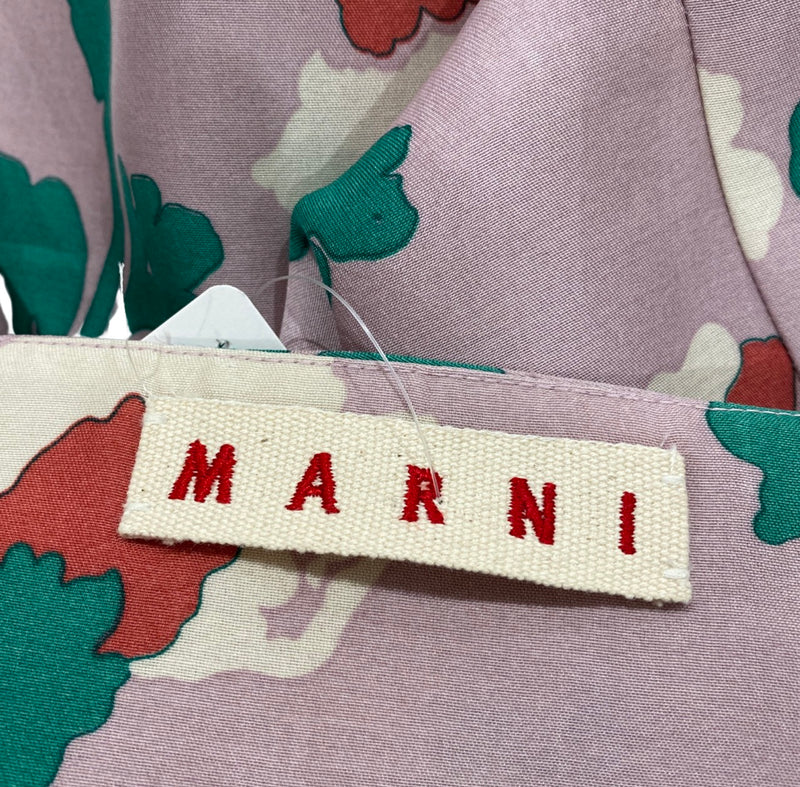 Marni floral print asymmetrical silk skirt