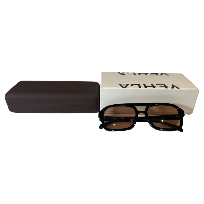 pre-owned Vehla black-toffee aviator sunglasses