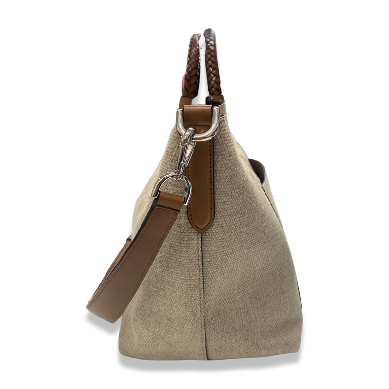 MICHAEL KORS brown and beige canvas handbag