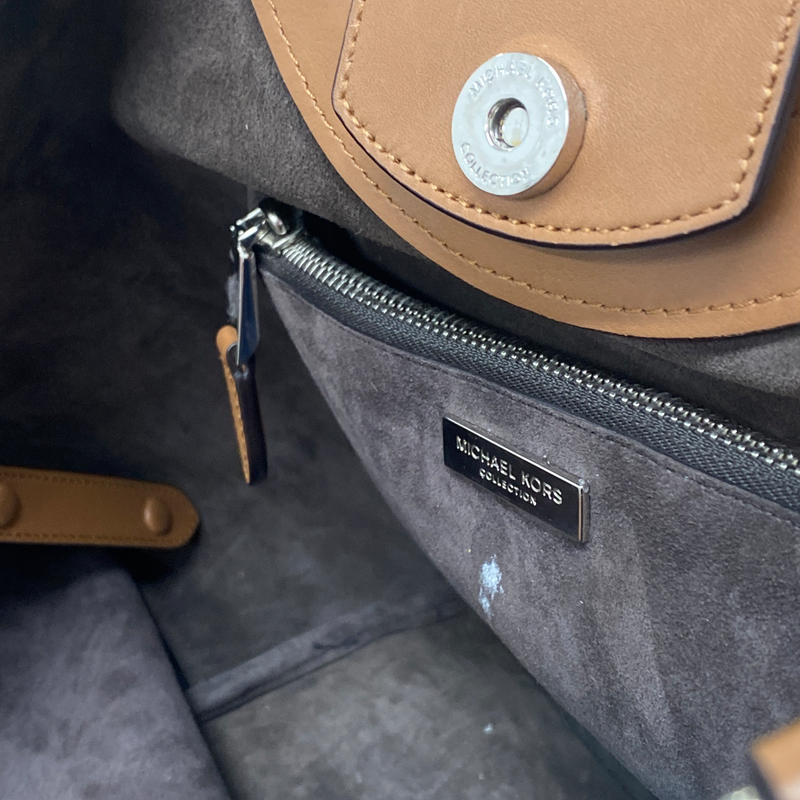MICHAEL KORS brown and beige canvas handbag