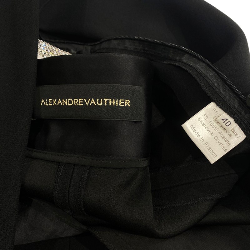 ALEXANDRE VAUTHIER black trousers with Swarovski crystals