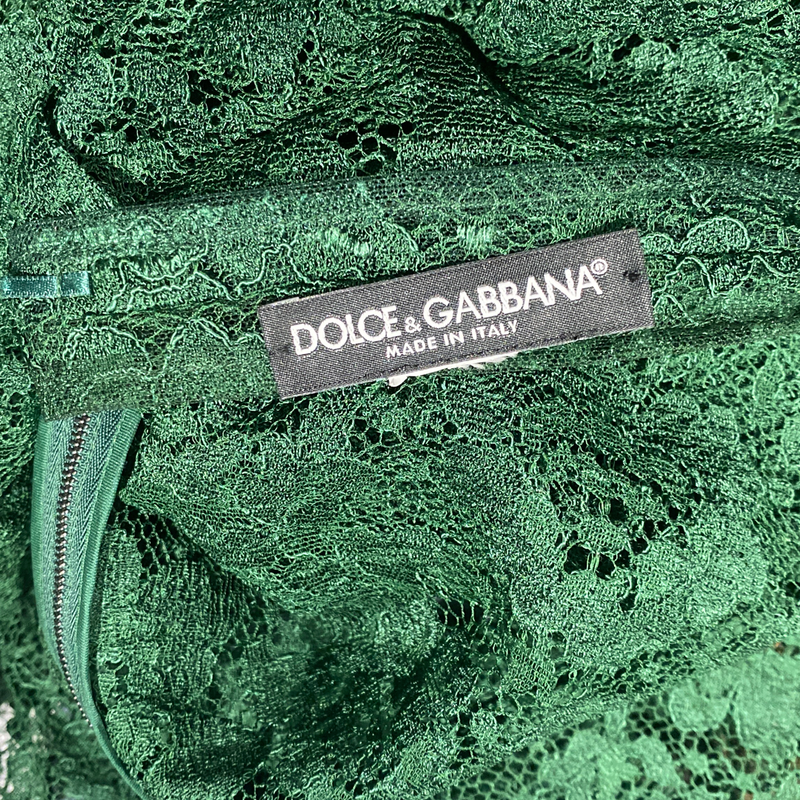 DOLCE&GABBANA green lace top