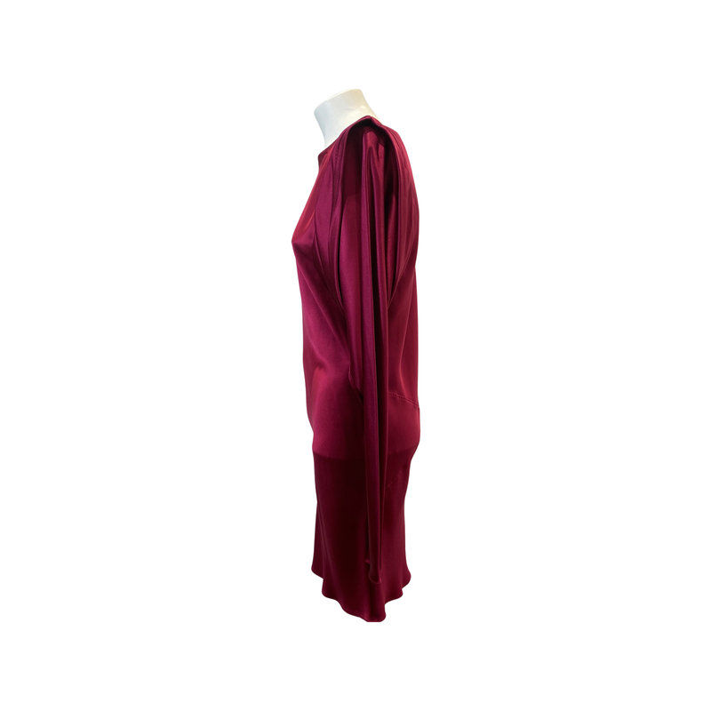 pre-loved AMANDA WAKELEY cherry silk mid-length dress | Size UK12