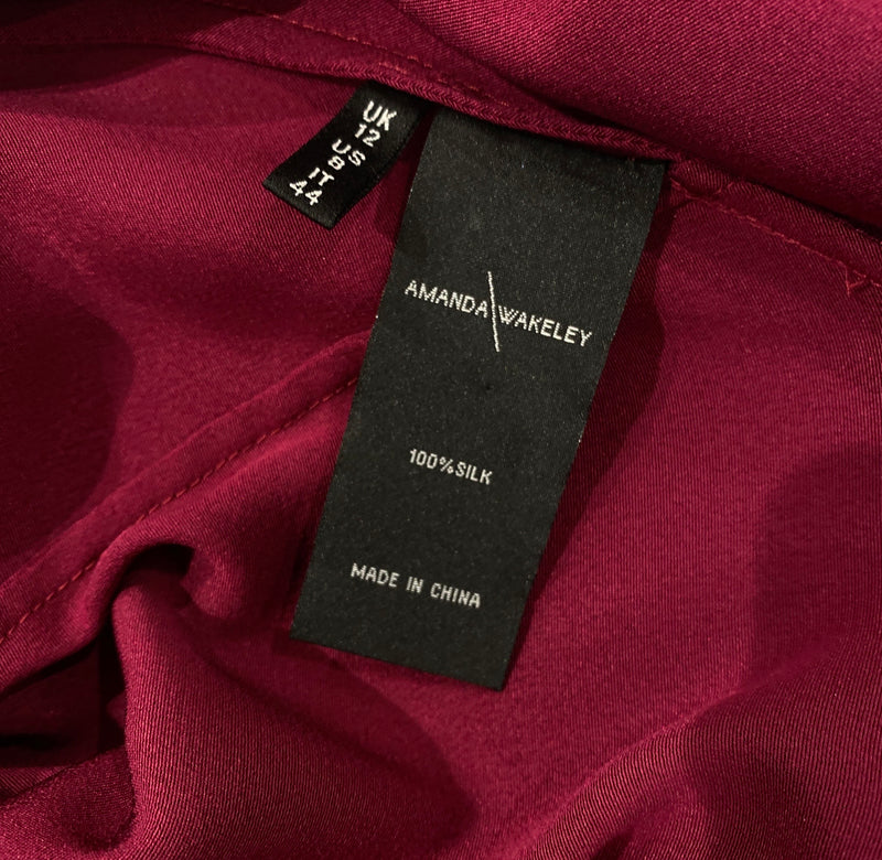 AMANDA WAKELEY cherry silk mid-length dress