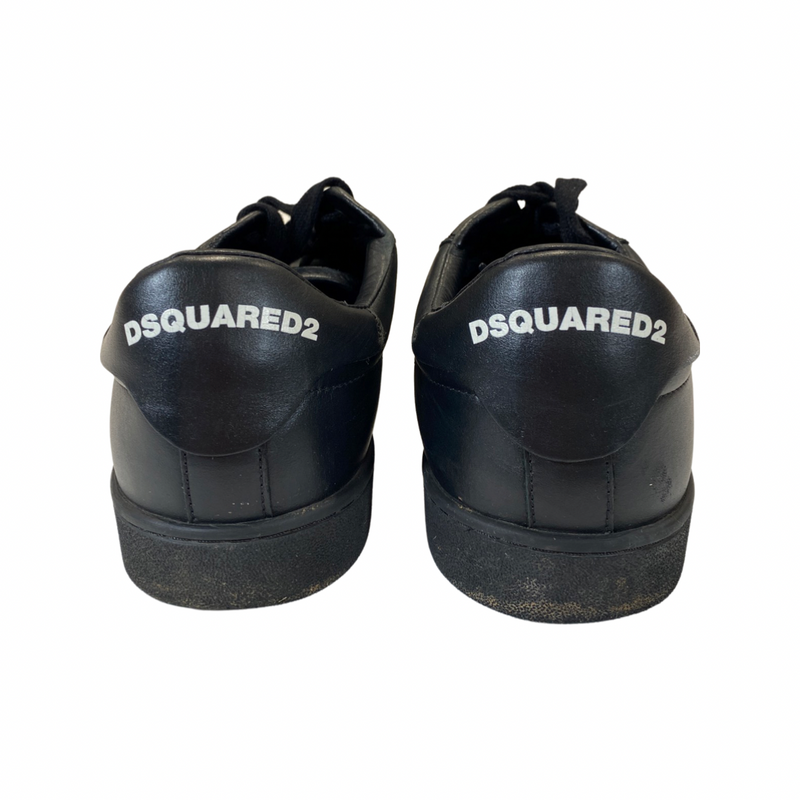 DSQUARED2 black logo leather trainers