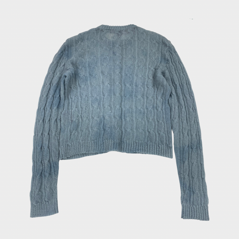 Ralph Lauren girl's baby blue mohair cardigan