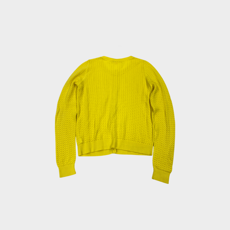Bonpoint girl's yellow mesh cardigan