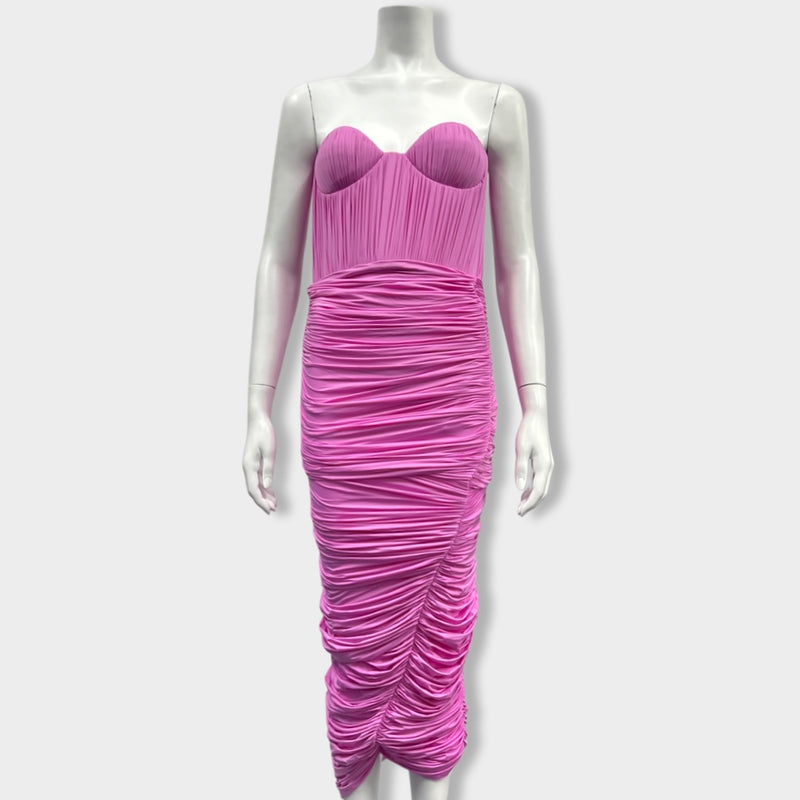 pre-loved ALEX PERRY candy pink draped dress | Size S