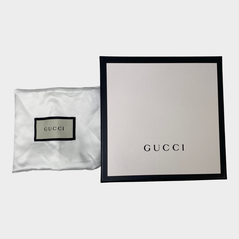 Gucci Women's Black Leather Belt With Metal GG Marmont