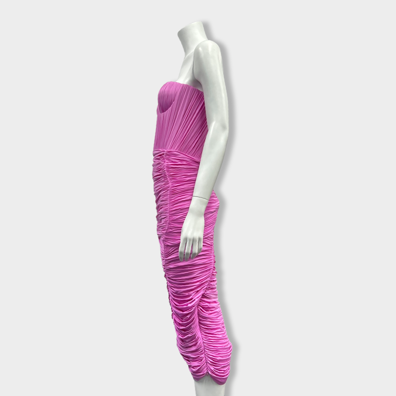second-hand ALEX PERRY candy pink draped dress | Size S