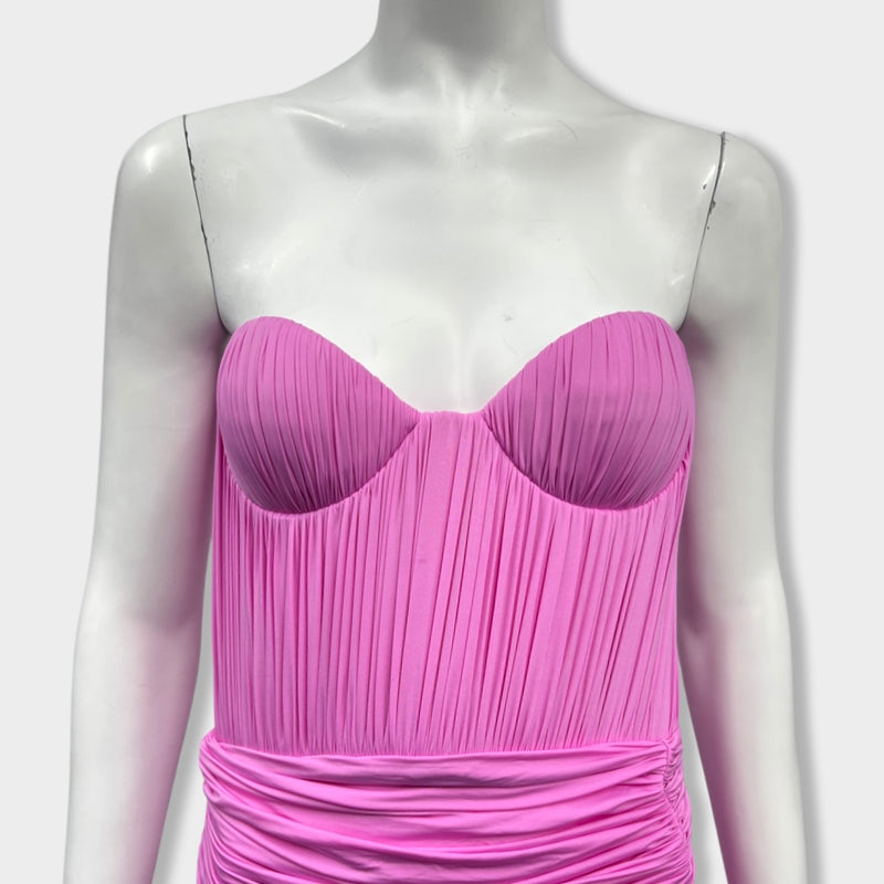 ALEX PERRY candy pink draped gown