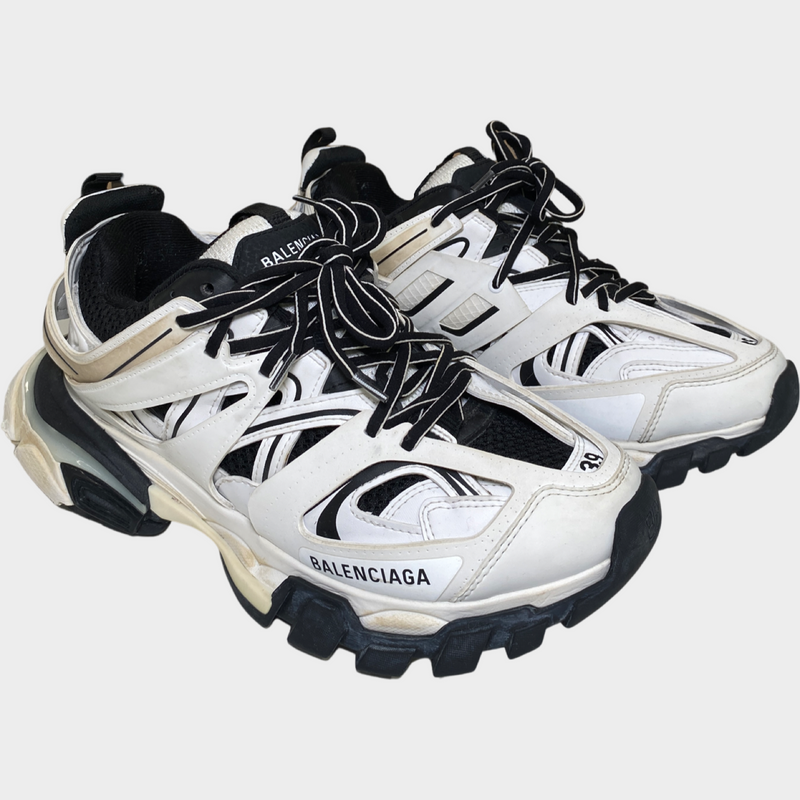 Balenciaga Women's Black & White Track Panelled Trainers