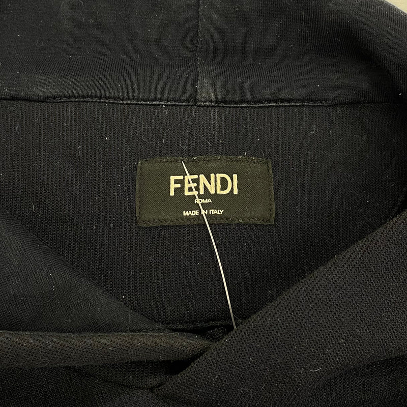 Fendi men's navy cotton logo hoodie