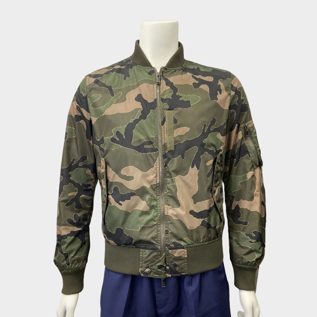 Valentino Camouflage Print Windbreaker Jacket in Green for Men