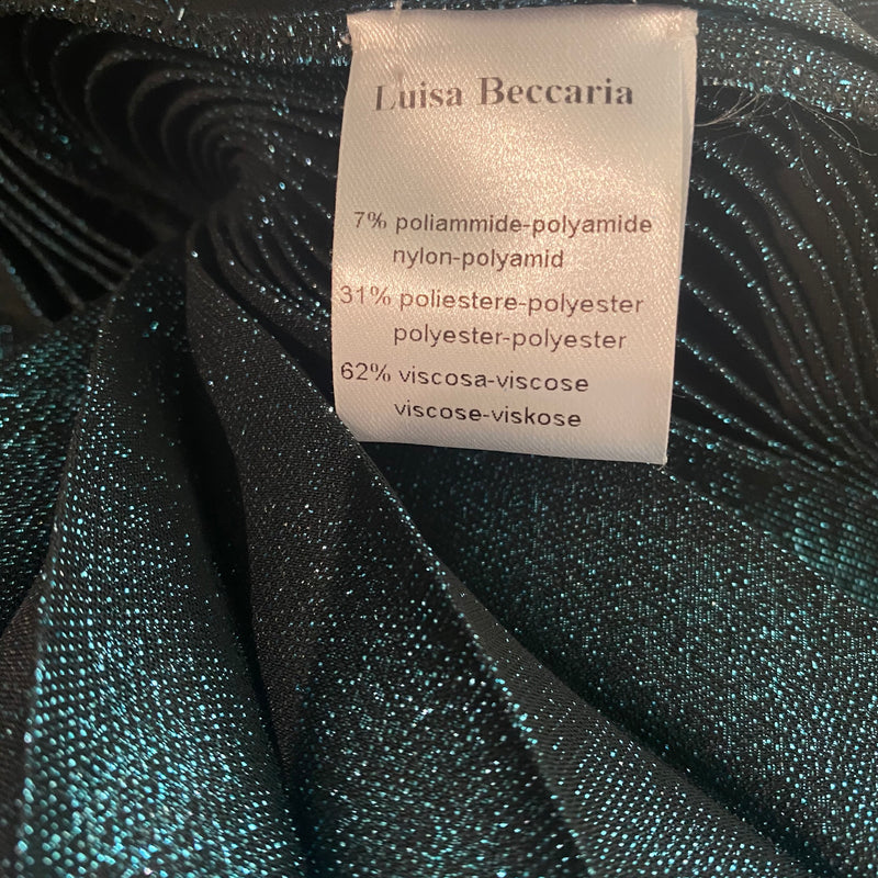 Luisa Beccaria glitter Azure pleated maxi dress