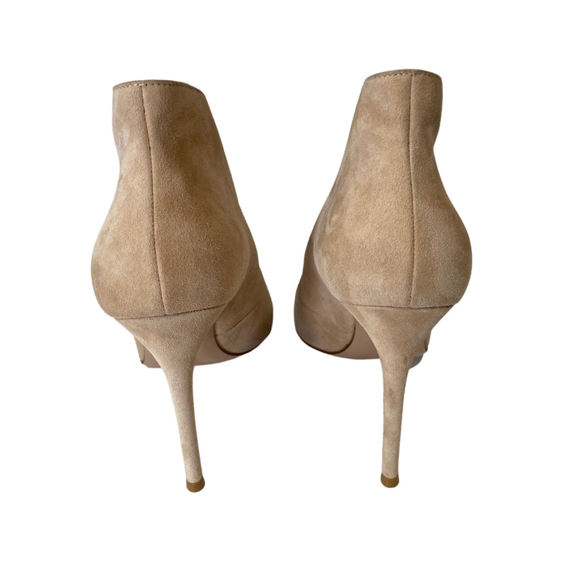 GIANVITO ROSSI beige suede vania ankle boots