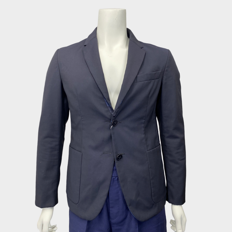 Valentino men's navy and blue camouflage reversible jacket
