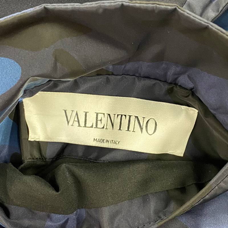 Valentino men's navy and blue camouflage reversible jacket