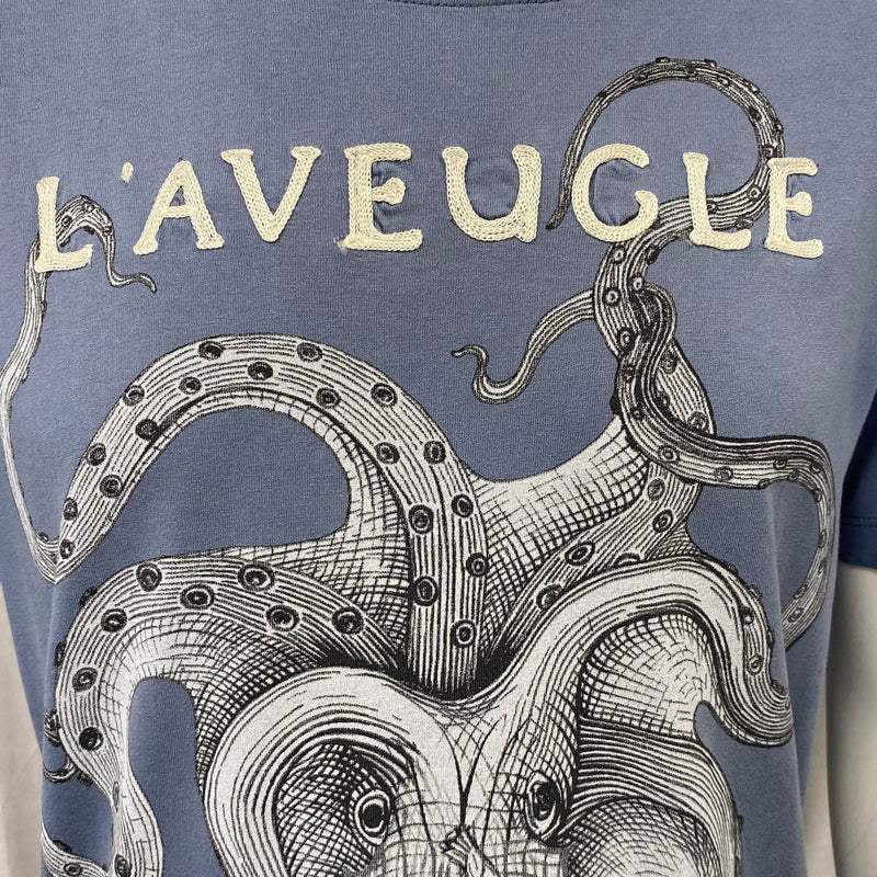 Gucci men's blue T-shirt with octopus print