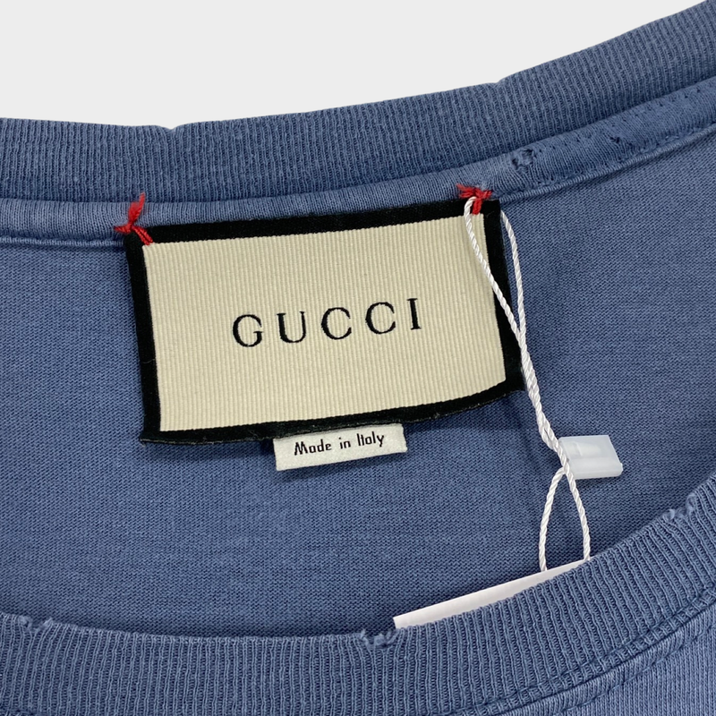 Gucci men's blue T-shirt with octopus print