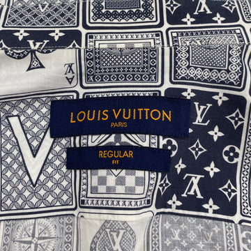 Louis Vuitton Navy Blue LV Monogram Cards Print Cotton Regular Fit