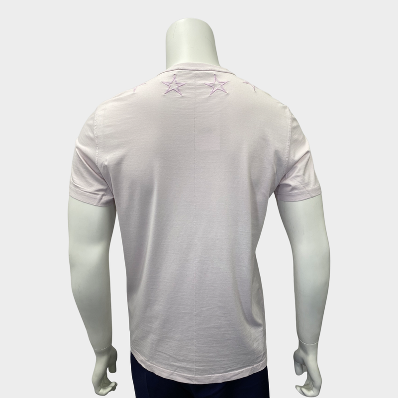 Givenchy men's pale lilac t-shirt with star embroidery