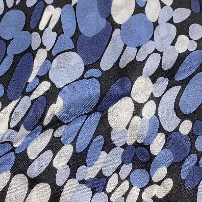 Tom Ford abstract print blue and grey pocket square