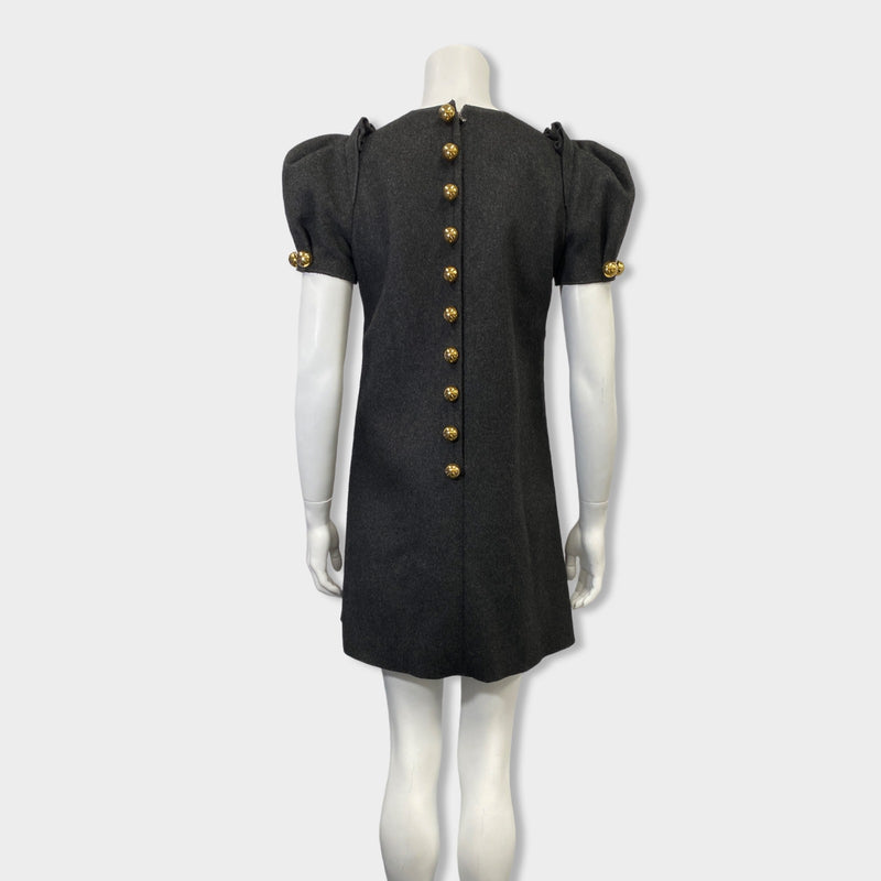 DOLCE&GABBANA Dreaming Of My Prince crystal-embellished  grey wool mini dress