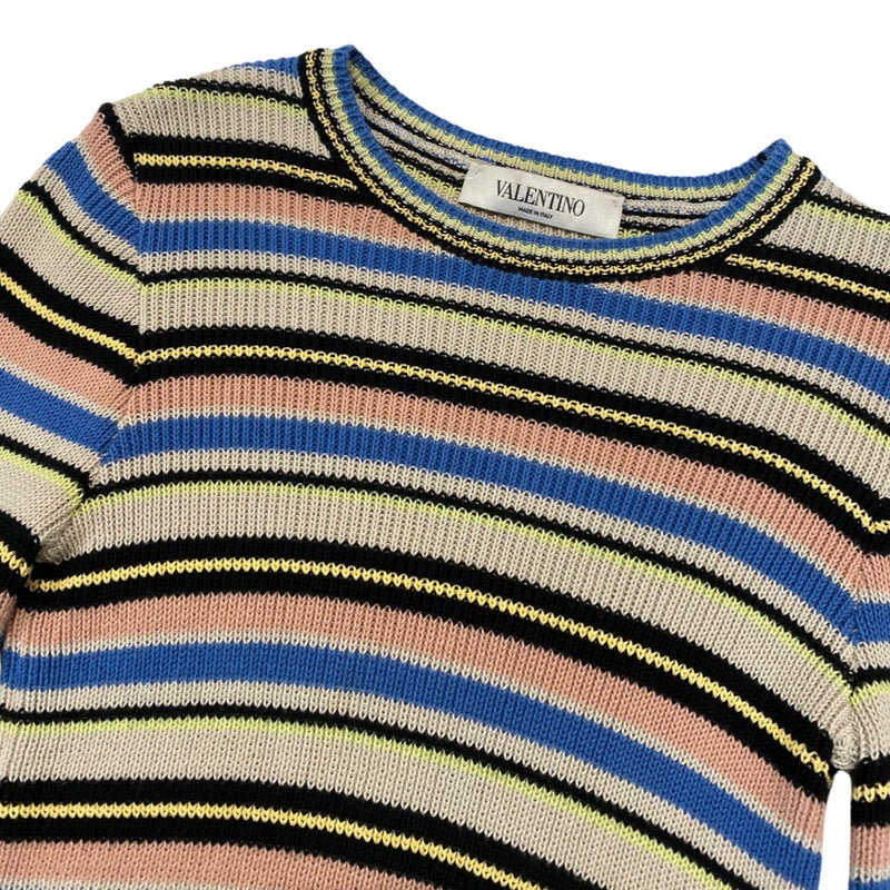 pre-loved VALENTINO multicolour striped knitted cotton jumper | Size S